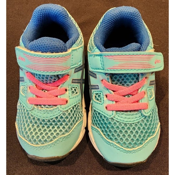 Asics Little Girl Athletic Shoe Size 5 Hook and Loop - Picture 1 of 7